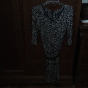Leopard print light weight summer dress 3/4 sleeve